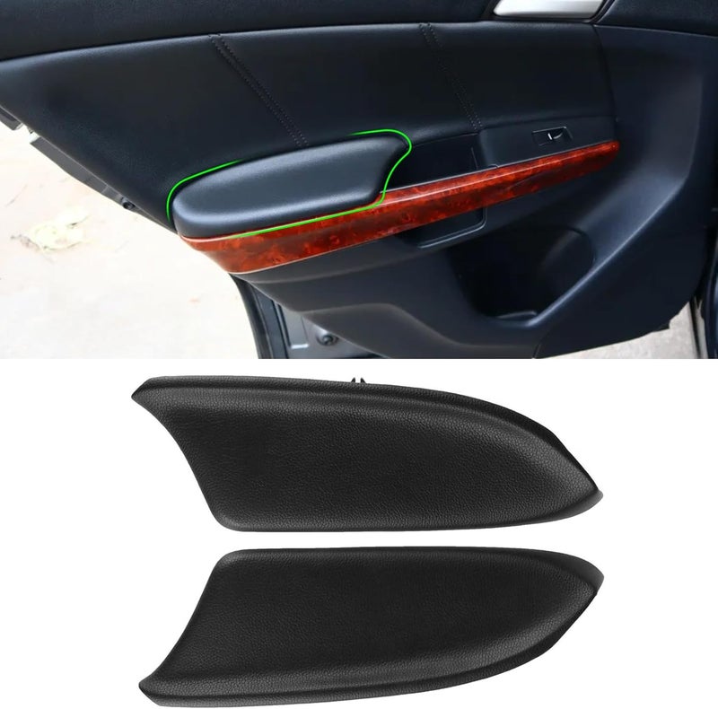 APESER Compatible with Honda Accord Rear Door Panels Armrest Lid 2008-2012,2 Pcs PU Leather Door Armrest Lid Cover for Accord EX/EX-L/LX/LX-P/SE Rear Left Right Side(Black)(NOT Fit for Coupe Model) - Image 1